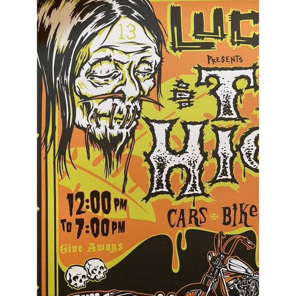 Lucky 13 Tiki Highway 20th Anniversary Event Screen Printed Poster - Picture 4 of 4
